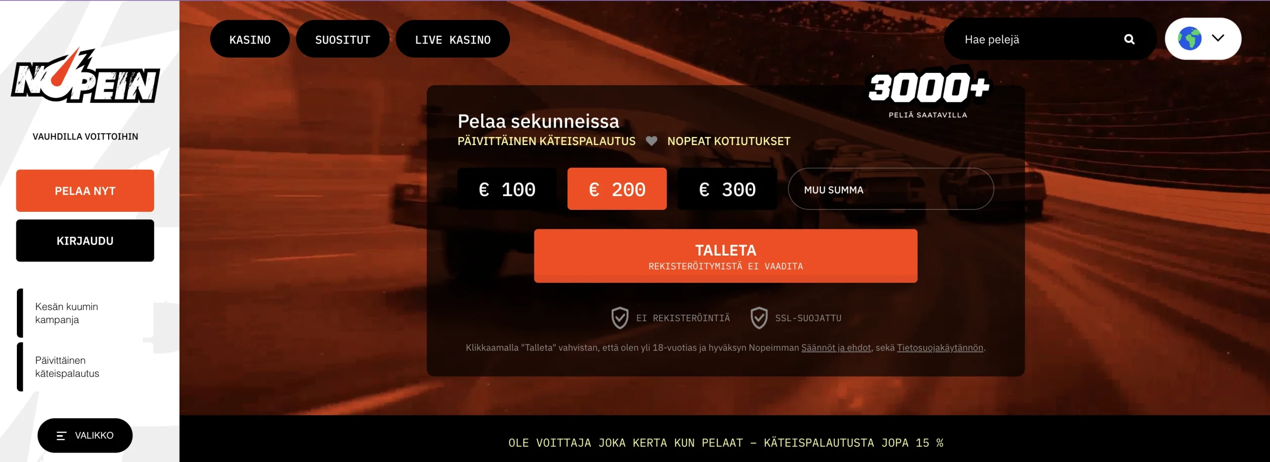 Nopein Casino Bonus